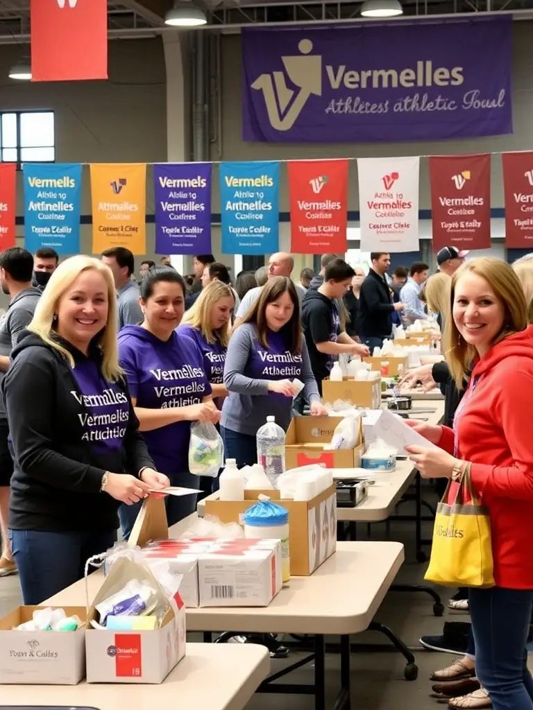 A picture of VELO CLUB VERNONNAIS members volunteering at a local cycling event, demonstrating the club's commitment to community service and giving back to Vernon.